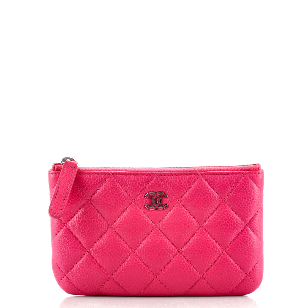 Chanel Classic O Case Pouch Quilted Caviar Mini Pink 1398272