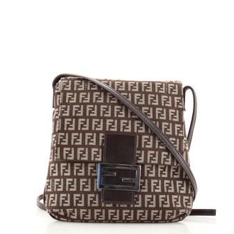 Fendi Vintage Flap Crossbody Bag Zucchino Canvas Medium