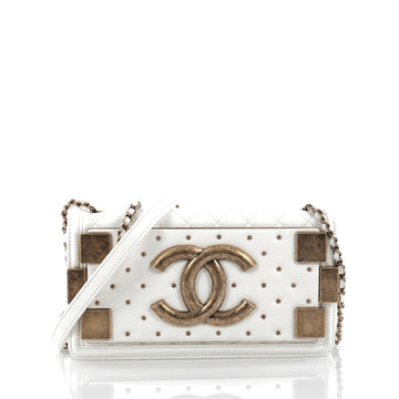 Chanel Boy Brick Flap Bag Quilted Lambskin Horizontal White
