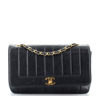 Chanel Vintage CC Chain Flap Bag Vertical Quilt Lambskin Medium