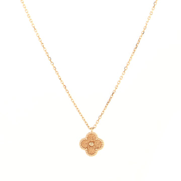Van Cleef & Arpels Sweet Alhambra Pendant Necklace 18K Rose Gold