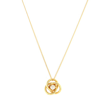Tiffany & Co. Triple Hoop Pendant Necklace 18K Yellow Gold with Diamond