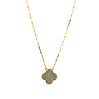 Van Cleef & Arpels Vintage Alhambra Pendant Necklace 18K Rose Gold and Mother of Pearl
