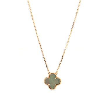 Van Cleef & Arpels Vintage Alhambra Pendant Necklace 18K Rose Gold and Mother of Pearl