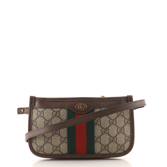 Gucci Ophidia Triple Flat Crossbody Bag GG Coated Canvas Mini