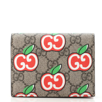 Gucci Flap Card Case Printed GG Coated Canvas