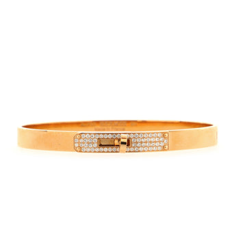 Hermes Kelly Bracelet 18K Rose Gold and Pave Diamonds Small