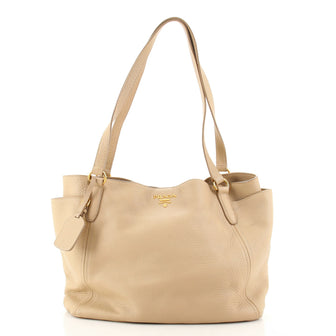 Prada Side Pocket Tote Vitello Daino Medium
