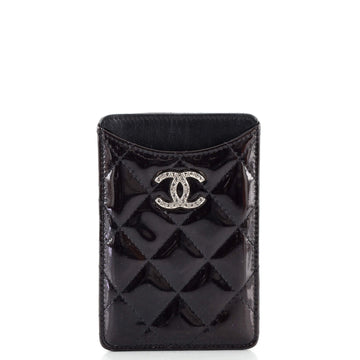 Chanel Vertical Classic Card Holder Quilted Patent