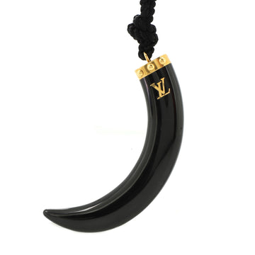 Louis Vuitton Horn Pendant Necklace Cord and Resin Large