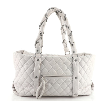 Chanel Lady Braid Shopping Tote Quilted Distressed Lambskin XL