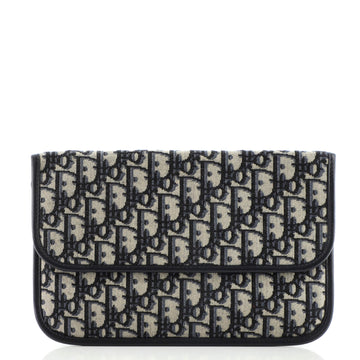 Christian Dior Wristlet Flap Pouch Oblique Canvas