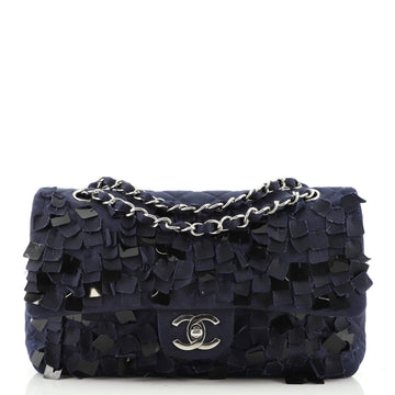 Chanel Classic Double Flap Bag Paillettes Embellished Quilted Satin Medium