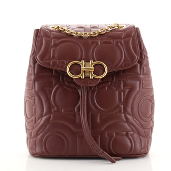 Salvatore Ferragamo Gancini Backpack Quilted Leather