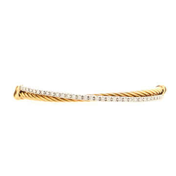 David Yurman Crossover Bracelet 18K Rose Gold and 18K White Gold with Diamonds