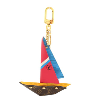 Row Your Boat Bag Charm Metal with Epi Leather and Monogram Canvas