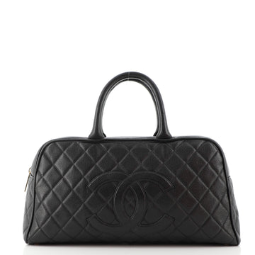 Chanel Timeless CC Bowler Bag Quilted Caviar Large