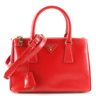 Prada Double Zip Lux Tote Vernice Saffiano Leather Mini