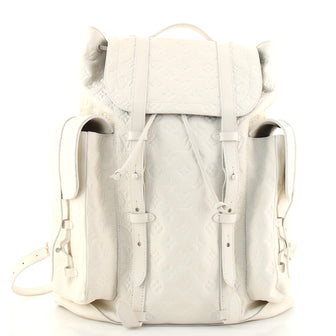 Louis Vuitton Christopher Backpack Monogram Taurillon Leather GM White  140133188