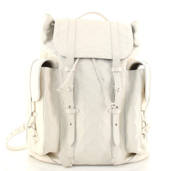 louis vuitton christopher backpack white Louis Vuitton Christopher Backpack Monogram Taurillon Leather GM White 140133188