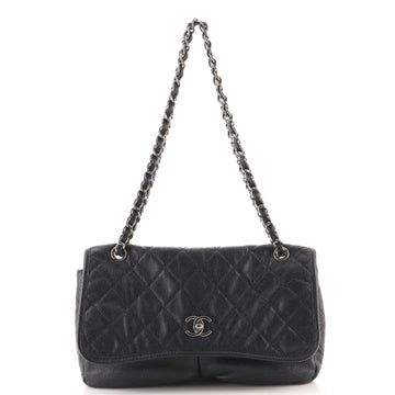 Chanel Natural Beauty Split Pocket Flap Bag Quilted Caviar Medium