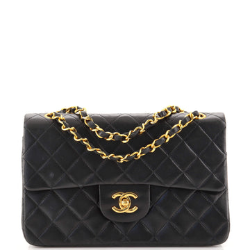 Chanel Vintage Classic Double Flap Bag Quilted Lambskin Small