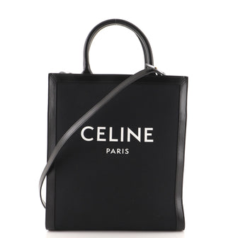 Celine Vertical Cabas Tote Canvas with Leather Small