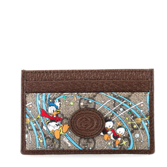 Gucci Disney Donald Duck Card Holder Printed GG Coated Canvas