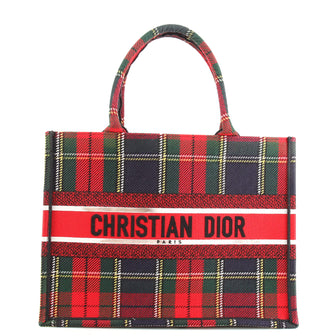 Book Tote Tartan Check Canvas Small