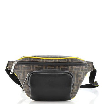 Fendi Front Pocket Waist Bag Zucca Coated Canvas and Leather