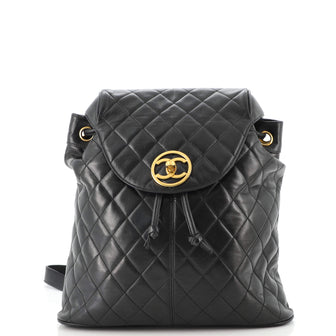 Chanel Vintage CC Flap Backpack Quilted Lambskin Medium