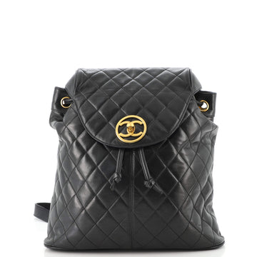 Chanel Vintage CC Flap Backpack Quilted Lambskin Medium