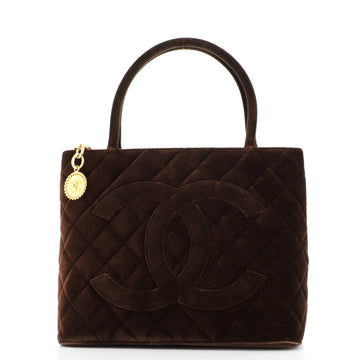 Chanel Medallion Tote Quilted Suede