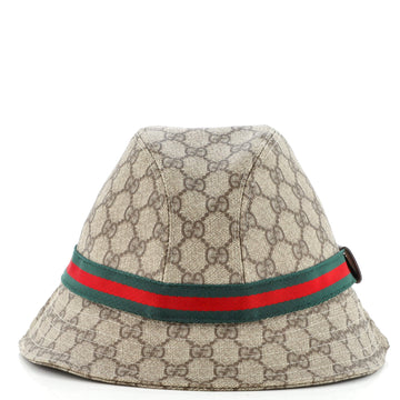Gucci Web Bucket Hat GG Coated Canvas