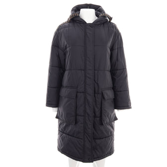 Fendi Women's Vintage Hooded Puffer Jacket Quilted Nylon with Down
