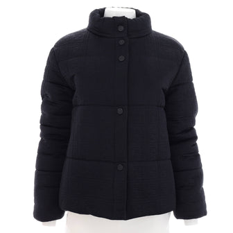 Fendi Women's Vintage Button-Up Jacket Zucca Quilted Polyester