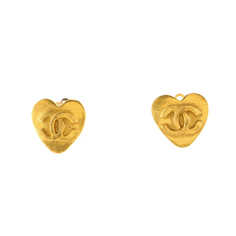 Chanel CC Hearts Clip On Earrings Metal