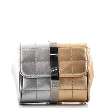 Chanel Chocolate Bar Split Chain Clutch Quilted Lambskin Mini