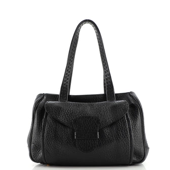 Prada Vintage Front Pocket Shoulder Bag Leather Medium