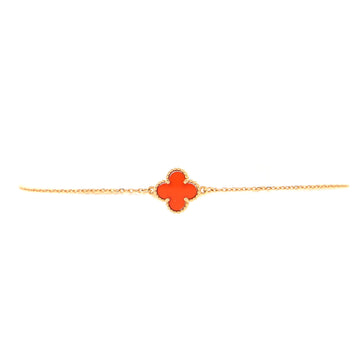 Van Cleef & Arpels Sweet Alhambra Bracelet 18K Rose Gold and Carnelian