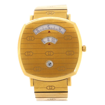Gucci Grip Date Quartz Watch Yellow Gold PVD Stainless Steel 38