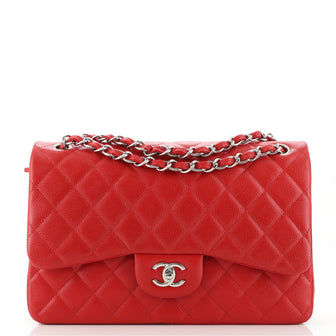 Chanel Classic Double Flap Bag Quilted Caviar Jumbo