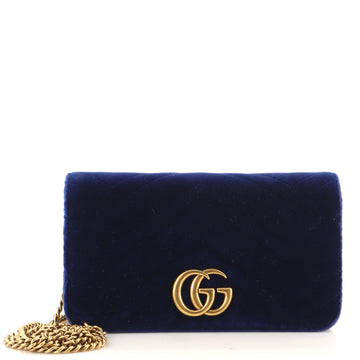 Gucci GG Marmont Chain Flap Bag Matelasse Velvet Mini