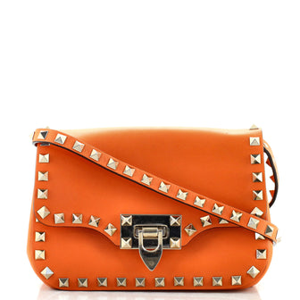 Valentino Rockstud Flip Lock Flap Bag Leather Mini