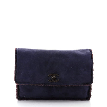 Chanel CC Flap Pouch Shearling and Suede Small