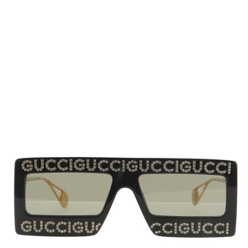 Gucci Hollywood Forever Rectangle Sunglasses Crystal Embellished Acetate and Metal