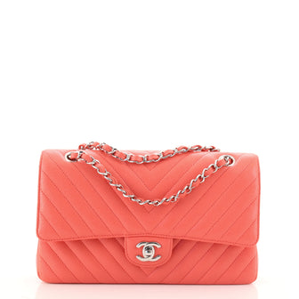 Chanel Classic Double Flap Bag Chevron Caviar Medium