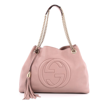 Gucci Soho Shoulder Bag Chain Strap Leather Medium Pink