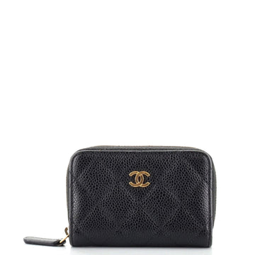 Chanel CC Zip Coin Purse Quilted Caviar Small