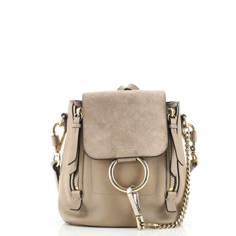 Chloe Faye Backpack Leather and Suede Small